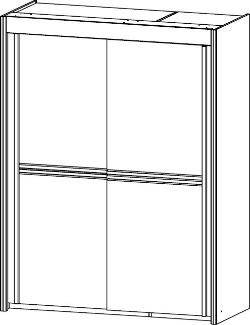 151cm Wide All Carcase Colour Door Wardobe 223cm High