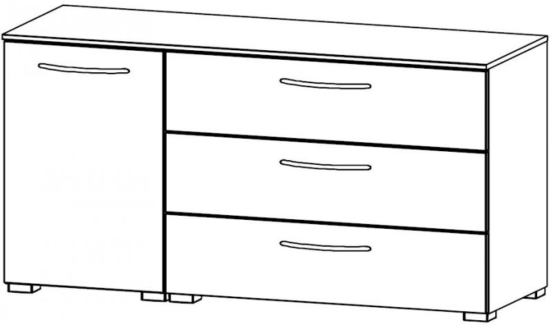 Java Chest Collection 1 LH Door Cupboard / 3 Wide Drawer 120cm Wide