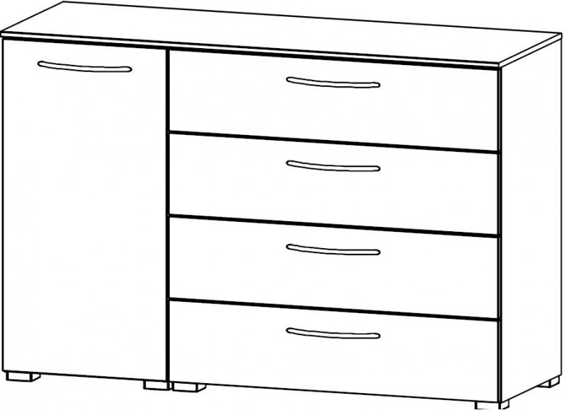 Java Chest Collection 1 LH Door Cupboard / 4 Wide Drawer 120cm Wide