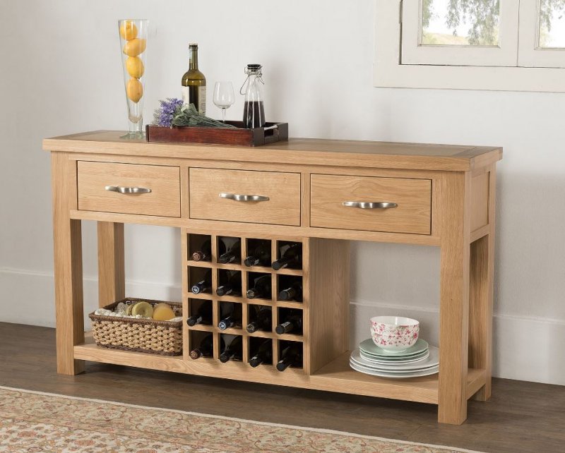 Portland Collection Open Sideboard with Wine Rack