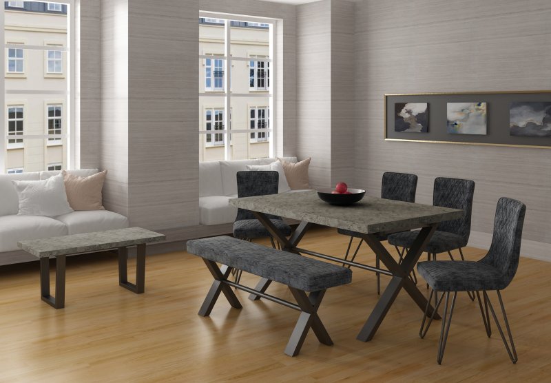 Upholstered bench dining set deals