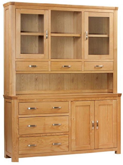 Suffolk Oak Dining Collection Large Buffet Hutch