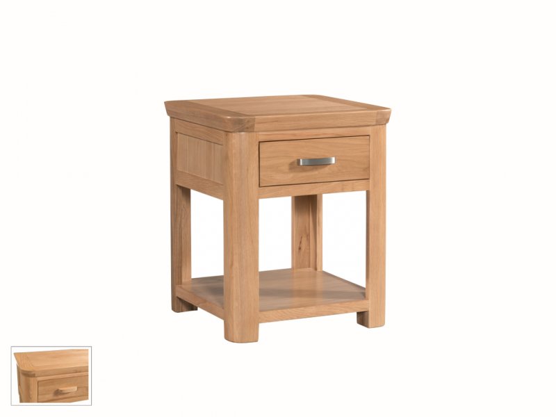 Suffolk Oak Dining Collection End Table with drawer