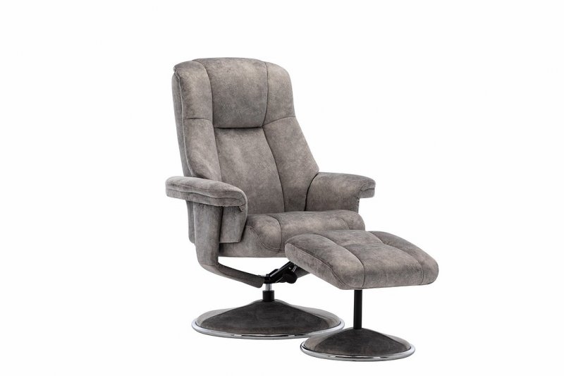 Tampa Swivel Recliner Collection Swivel Recliner and Footstool Elephant