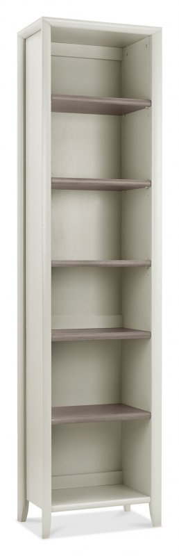 Revox Home Office Collection Narrow Bookcase Grey Washed Oak & Soft Grey