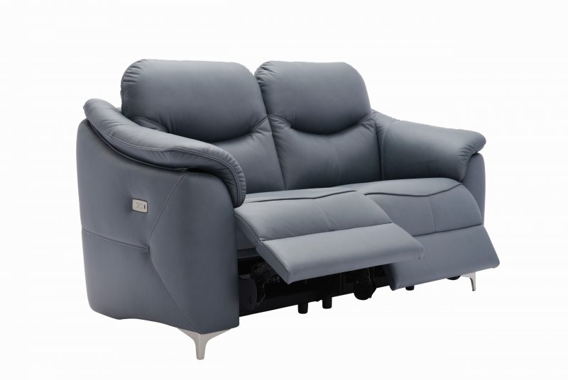 2 Seater Manual Recliner Settee Double Recliner Fabric - B