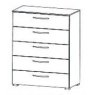 5 Drawer Chest 100cm High 80cm Wide Carcase Colour Front
