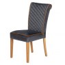 Country ColTrafford Dining Chair -Opulence Charcoal / Brown Cerato/Lacquered Leg
