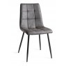 Quad Dining Chair - Dark Grey Faux Leather