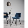 Bronx Dining Chair Collection Blue Velvet Fabric Chairs - SOLD IN PAIRS