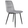 Solar Light Grey Fabric Dining Chair - Black Leg