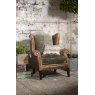 Wing Chair Display (Galveston Bark Hide with Coco Velvet Olive Seat Cushions)