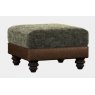 Small Square Stool Display (Galveston Bark Hide with Coco Velvet Olive Seat Cushions)