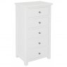 Chilford Bedroom Collection 5 Drawer Narrow Chest - White