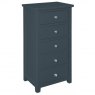 Chilford Blue Collection 5 Drawer Narrow Chest 