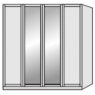 Airedale Collection 4 Doors Wardrobe - 2 Mirrored Doors