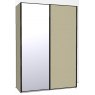 Callisto Plus 150cm Wide 2 doors 1 mirrored door left Plain Front Wooden and Mirrored Doors