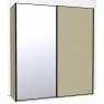 Callisto Plus 200cm Wide 2 doors 1 mirrored door left Plain Front Wooden and Mirrored Doors