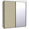 200cm Wide 2 doors 1 mirrored door right Plain Front Wooden and Mirrored Doors