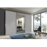 225cm Wide 3 doors 1 centred mirrored door Plain Front Wooden and Mirrored Doors