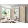 225cm Wide 3 doors 1 centred mirrored door Plain Front Wooden and Mirrored Doors