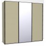 Callisto Plus 225cm Wide 3 doors 1 centred mirrored door Plain Front Wooden and Mirrored Doors