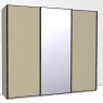 Callisto Plus 250cm Wide 3 doors 1 centred mirrored door Plain Front Wooden and Mirrored Doors