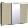 Callisto Plus 300cm Wide 3 doors 1 centred mirrored door Plain Front Wooden and Mirrored Doors