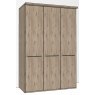Durban Hinged-door wardrobe with Cornice / 3 Door / Handles in silver/