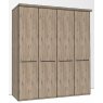Durban Hinged-door wardrobe with Cornice / 4 Door / Handles in silver/
