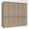 Durban Hinged-door wardrobe with Cornice / 5 Door / Handles in silver/