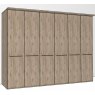 Durban Hinged-door wardrobe with Cornice /  6 Door / Handles in silver/