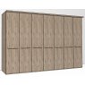 Durban Hinged-door wardrobe with Cornice /  7 Door / Handles in silver/