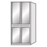 Durban Hinged-door wardrobe with Cornice / 2 Door 2 mirrored doors