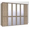 Durban Hinged-door wardrobe with Cornice / 6 Door 4 mirrored doors / Handles in silver/