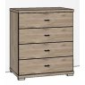 Durban Drawer unit with 4 drawers / Handles in silver/