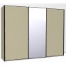 280cm Wide 3 doors 1 centred mirrored door Plain Front Wooden and Mirrored Doors