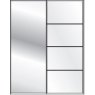 Callisto Plus 150cm Wide 2 doors 1 mirrored door left 4 Panel Front Wooden and Mirrored Doors