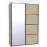 Callisto Plus 150cm Wide 2 doors 1 mirrored door left 4 Panel Front Wooden and Mirrored Doors