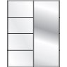 Callisto Plus 150cm Wide 2 doors 1 mirrored door right 4 Panel Front Wooden and Mirrored Doors