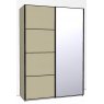 Callisto Plus 150cm Wide 2 doors 1 mirrored door right 4 Panel Front Wooden and Mirrored Doors