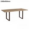 Forest Collection 150 x 95cm (Grey Oiled) With "U" Styled Metal Leg Dining Table