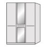 Zambia Hinged-door wardrobe with Cornice / 3 Door 1 mirrored door