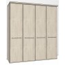 Zambia Hinged-door wardrobe with Cornice / 4 Door / Handles in silver/