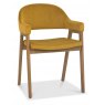 Cambridge Rustic Upholstered Arm Chair in a Dark Mustard Velvet Fabric