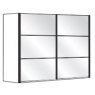Quartz 200cm Sliding-door wardrobes 2 doors - Front crystal mirror