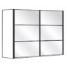 Quartz 300cm Sliding-door wardrobes 2 doors - Front crystal mirror