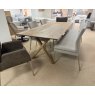 Fargo 220cm Dining Table 2 x Katy Fabric Chairs 2 x Katy Leather Armchairs 1 x Katy Bench