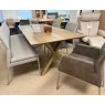 Fargo 220cm Dining Table 2 x Katy Fabric Chairs 2 x Katy Leather Armchairs 1 x Katy Bench