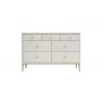 Larvik Bedroom Collection  Cashmere and Oak 7 Drawer Wide Chest